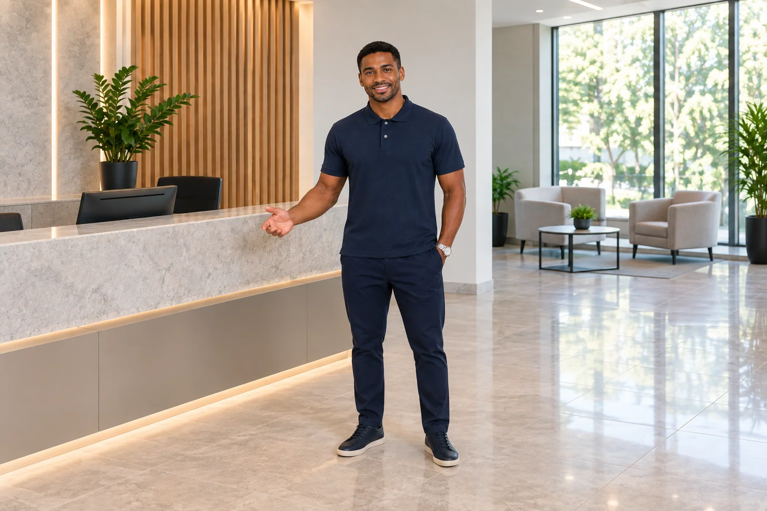 Polo Profissional em seu ambiente de trabalho